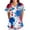 Navy Blue, variant on Women Short Sleeve Print Scrubs Scrub Tops with Pockets Loose Fit Independence Day Nurse Lightweight Workwear Comfortable Medical Uniform