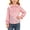 Pink-03, variant on Girls' Long Sleeve Blouse, White Peter Pan Collar Top with Ruffle Front and Puff Sleeves