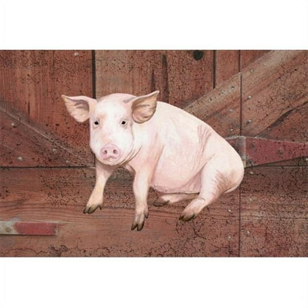 

Caroline s Treasures SB3072PLMT Pig At The Barn Door Fabric Placemat Multicolor