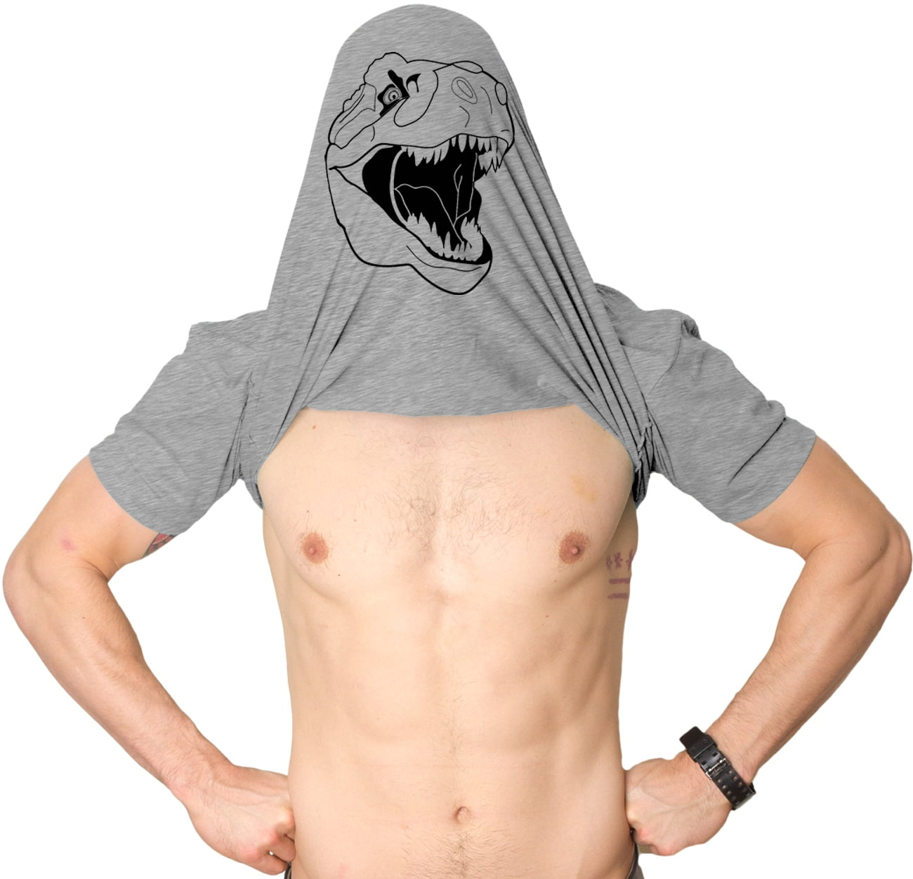 crazy dog t-shirts mens ask about my t-shirt cool flip up dinosaur trex mask shirt -