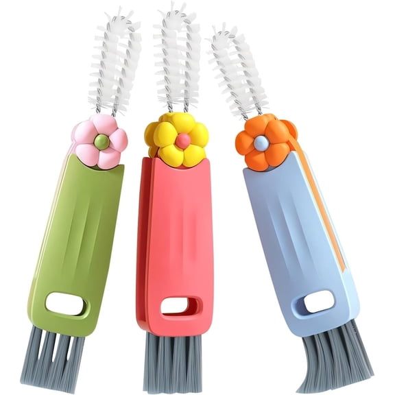 3 in 1 Cup Lid Cleaning Brush, Portable Cup Cleaner Brush, New Water Bottle Cleaner Brush, 3 in 1 Multifunctional Cleaning Brush for Home Kitchen Cleaning Tools(3PCS)