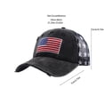 thumbnail image 3 of Americans Flag Embroidered Baseball Cap Distressed Mesh Back Hat Vintage For Men Women Summer Outdoor Black, 3 of 6