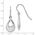 thumbnail image 4 of Finest Gold 14K White Gold Teardrop Hollow Dangle Earrings, 4 of 4