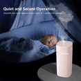 thumbnail image 3 of AWLYLNLL humidifiers for bedroom, 600ml Desk Humidifiers, Whisper-Quiet Operation and Night Light Function, Two Spray Modes for Babies Room, Office, Home (Pink), 3 of 7