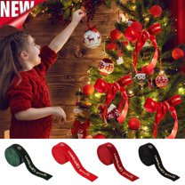 KOYPTL 2m Vintage Velvet Ribbon,Double Faced Craft Trims Ribbon with Letter for Sewing Gift Wrapping Hair Bows Party Christmas Tree Wedding Decor,DIY Bow Front Door Wreath Holiday Ornament-Red