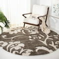 thumbnail image 3 of SAFAVIEH Florida Merrick Floral Shag Area Rug, Smoke/Beige, 6'7" x 6'7" Round, 3 of 8