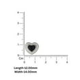 thumbnail image 5 of Auory Black Enamel Heart Stud Earrings in White Gold Plated Sterling Silver with Moissanite Halo for Women, 5 of 9