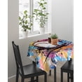 thumbnail image 4 of Baseball Sports, Suqare Tablecloth - 60 x 60 Inch, Minimalist Geometric Smear Art Waterproof & StainResistant Tablecloth, Washable Oil-proof Table Cover for Dining/Party/Wedding/Camping/Buffet, 4 of 9