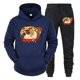 thumbnail image 3 of Conjuntos de sudaderas con capucha y gráficos de Pizza Bulldog para hombre, moda de anime, sudaderas de manga larga con perro, pantalones casuales unisex estilo Harajuku, 3 of 5