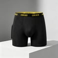 thumbnail image 2 of Yyeselk Mens Long Leg Athletic Boxer Briefs with Side Pockets Anti-Chafing Breathable Comfy Underwear Yellow L, 2 of 5