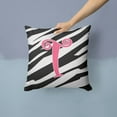 thumbnail image 2 of Letter T Initial  Zebra Stripe and Pink Fabric Decorative Pillow, 2 of 4