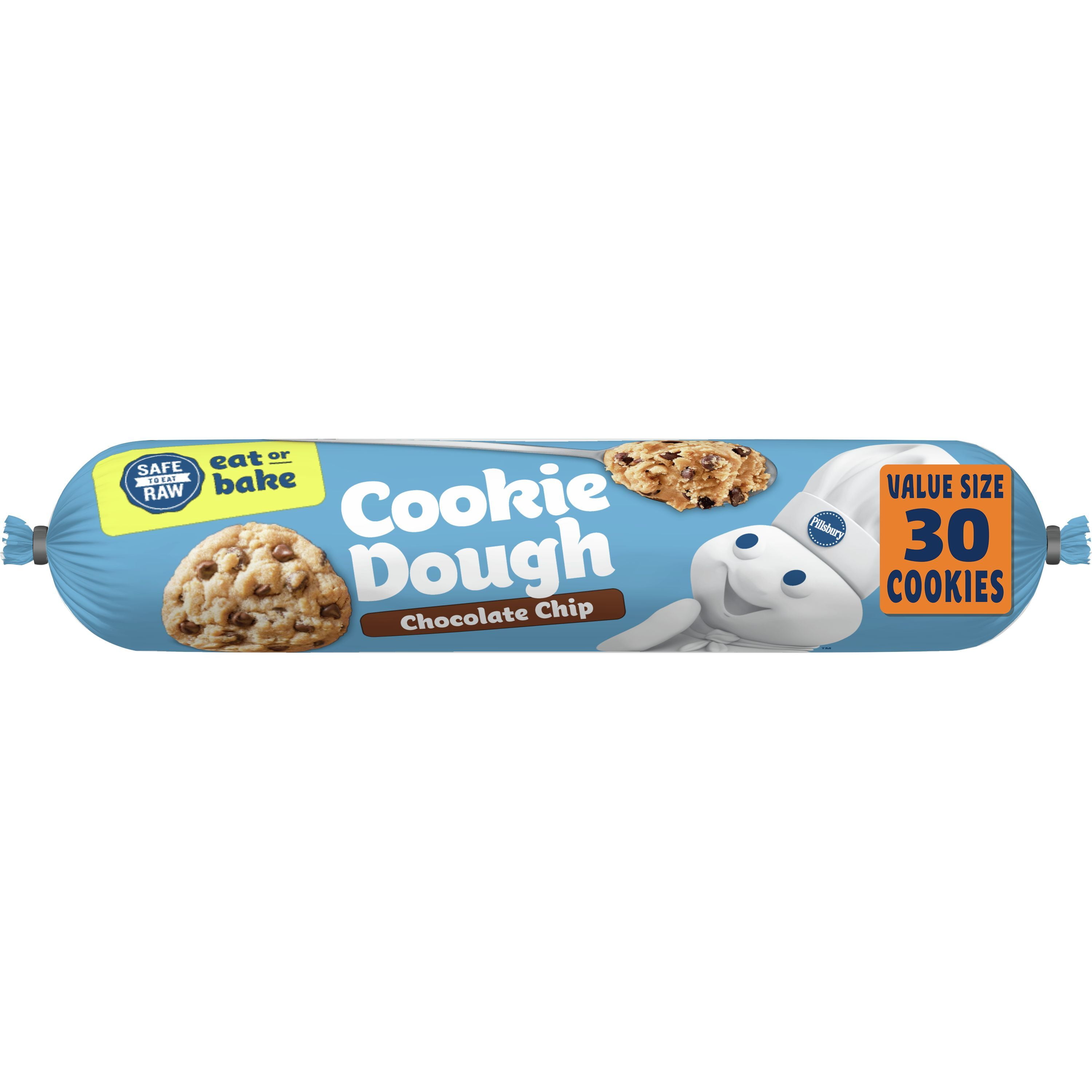 Pillsbury Ready To Bake Chocolate Chip Refrigerated Cookie Dough, Value