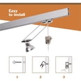 thumbnail image 5 of STAS Multirail Picture Hanging System with Track LED Lighting for Art Display - White, Includes 2 Rails and 4 hanging and Lightning Components, 5 of 9