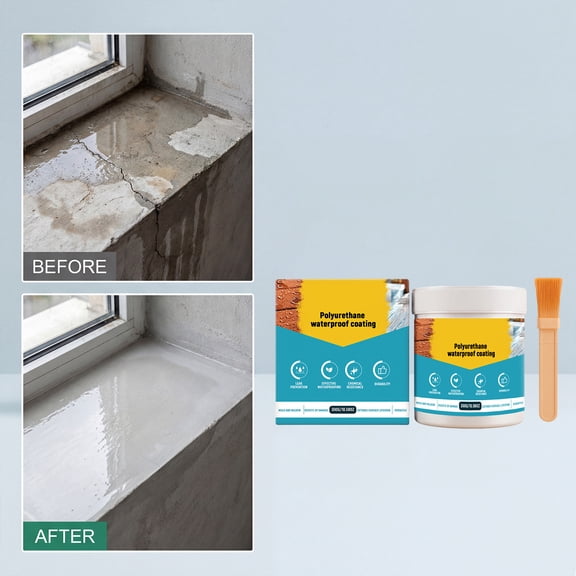 Polyurethane Sealant, Rv Roof Sealant, Shower Liner Mold and Mildew Resistant, Extends Surface Lifespan, 300G Transparent Waterproof Adhesive with Free Application Sealant Brush,
