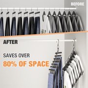 Asunby Metal Chain Hangers 10-Pack, Black – 7-Loop Retractable Closet Organizer