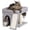 L—14''Light Grey, variant on Cat Tree for Large Cat, 19x16.5In Large Cat Perch, Adult Cat Tower for Indoor Cats with 24In Long Scratching Post, 2 Cozy Cat Condo House for Adult & Fat Cats, Dark Gray