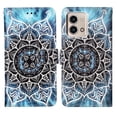thumbnail image 2 of Patterned Wallet Case for Motorola Moto G Stylus 5G 2023,Dteck Magnetic Leather Card Slots Pocket Case Shockproof TPU Kickstand Full Body Protective Cover with Wrist Strap,Black Flower, 2 of 7