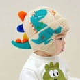 thumbnail image 3 of Gorro para niños, otoño e invierno, lindo y súper lindo gorro de lana de punto con dinosaurio para niños y niñas, protección para los oídos a prueba de viento, gorro grueso y cálido, 3 of 6