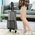 2in1 Foldable Shopping Cart with Retractable Wheels and Convertible