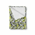 thumbnail image 2 of Abstract Soft Flannel Fleece Throw Blanket, Contemporary Mosaic Pattern with Vibrant Color Scheme, Cozy Plush for Indoor and Outdoor Use, 70" x 90", Yellow Green, by Ambesonne, 2 of 6