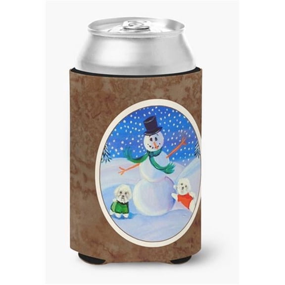 Snowman Bichon Frise Can or Bottle Hugger