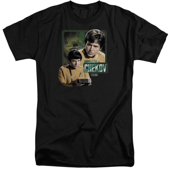 Star Trek Ensign Chekov Adult Tall T-Shirt Black