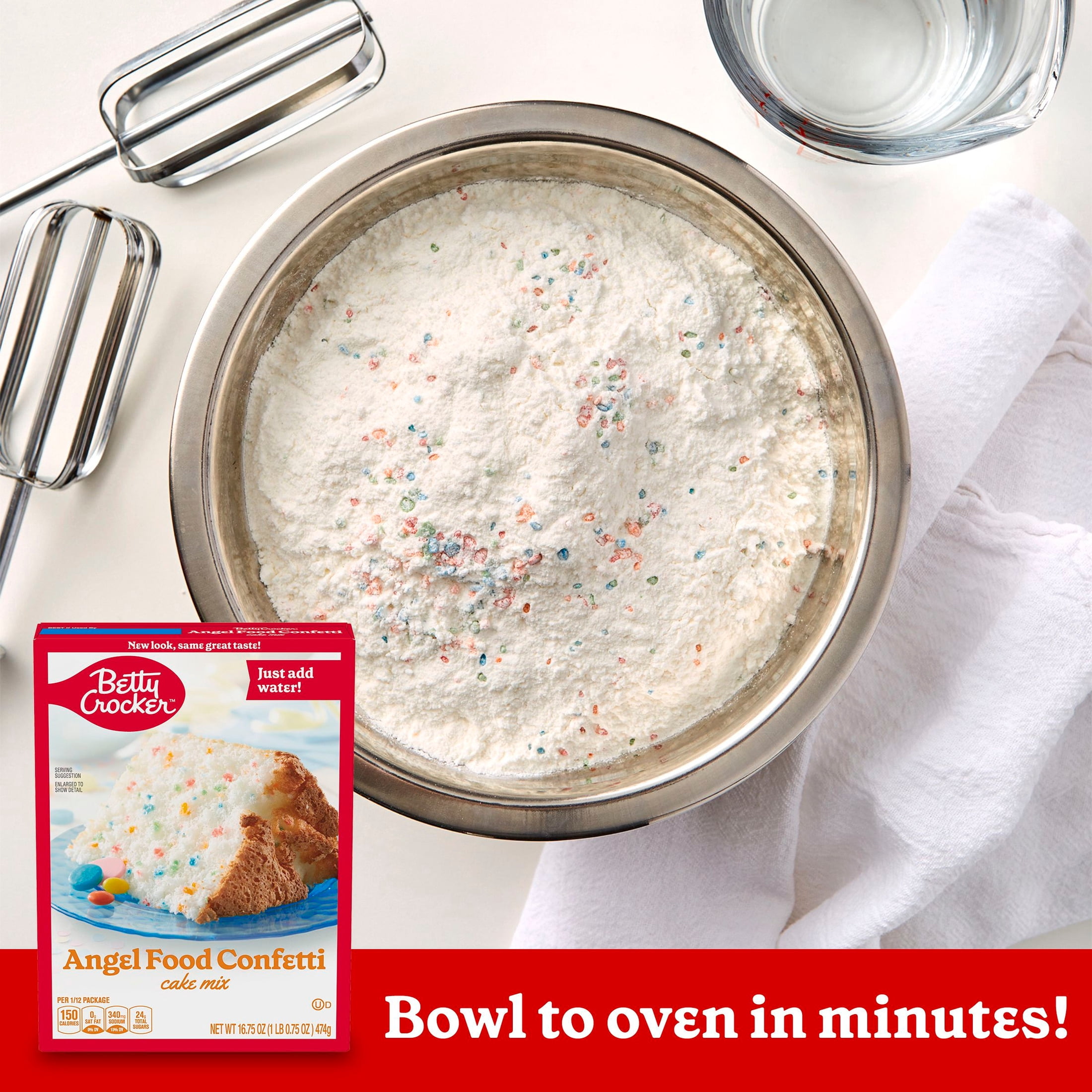 (4 pack) Betty Crocker Angel Food Confetti Cake Mix, 16.75 oz.
