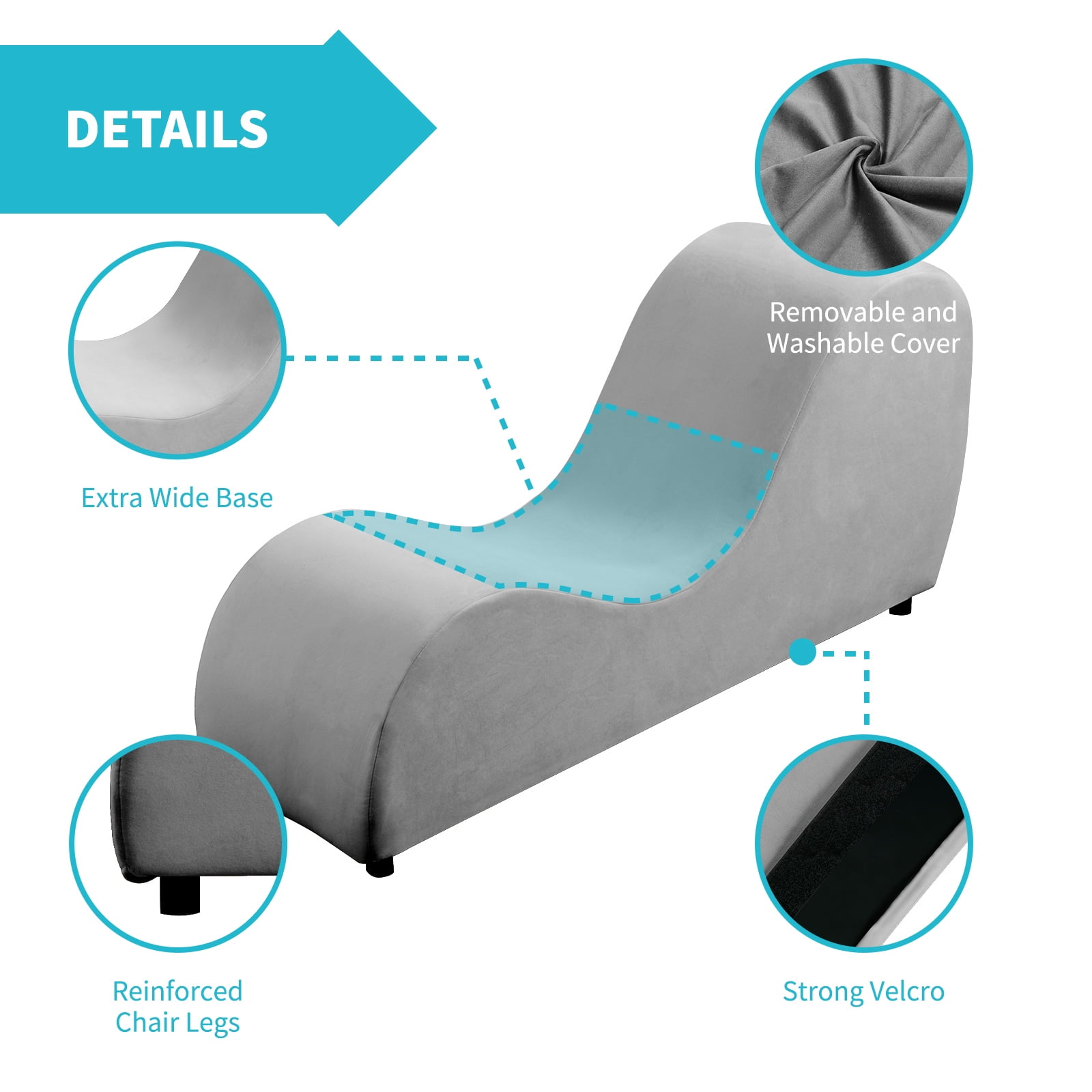 MUZZ Curved Velvet Yoga Chaise Lounge,Relaxing&Exercising