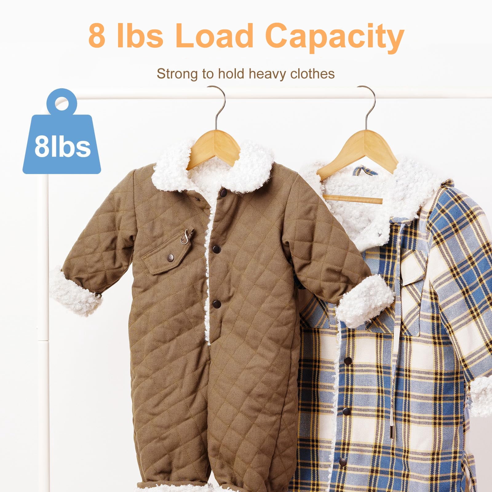 Cozymood Wooden Childrens Hangers Kids Hangers 20 Pack, Wood Baby Hangers, 360° Swivel Hook Non Slip Coat Hanger, Natural
