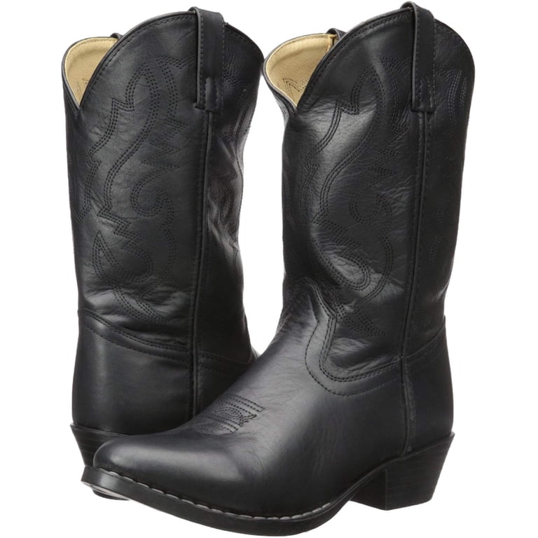 Smoky Mountain Kids' Western Cowboy Boots - Black Leather, Denver Series