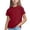 Wine, variant on HAOTAGS Girls Ruffle Trim Tee(1-10), Summer Cotton Round-Neck Short Sleeve Top Pink 4-5Years