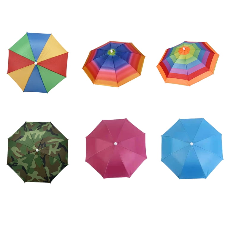 4 Pack Umbrella Hats - Hands-Free Sun & Rain Protection For Fishing, Beach, Camping, Outdoor