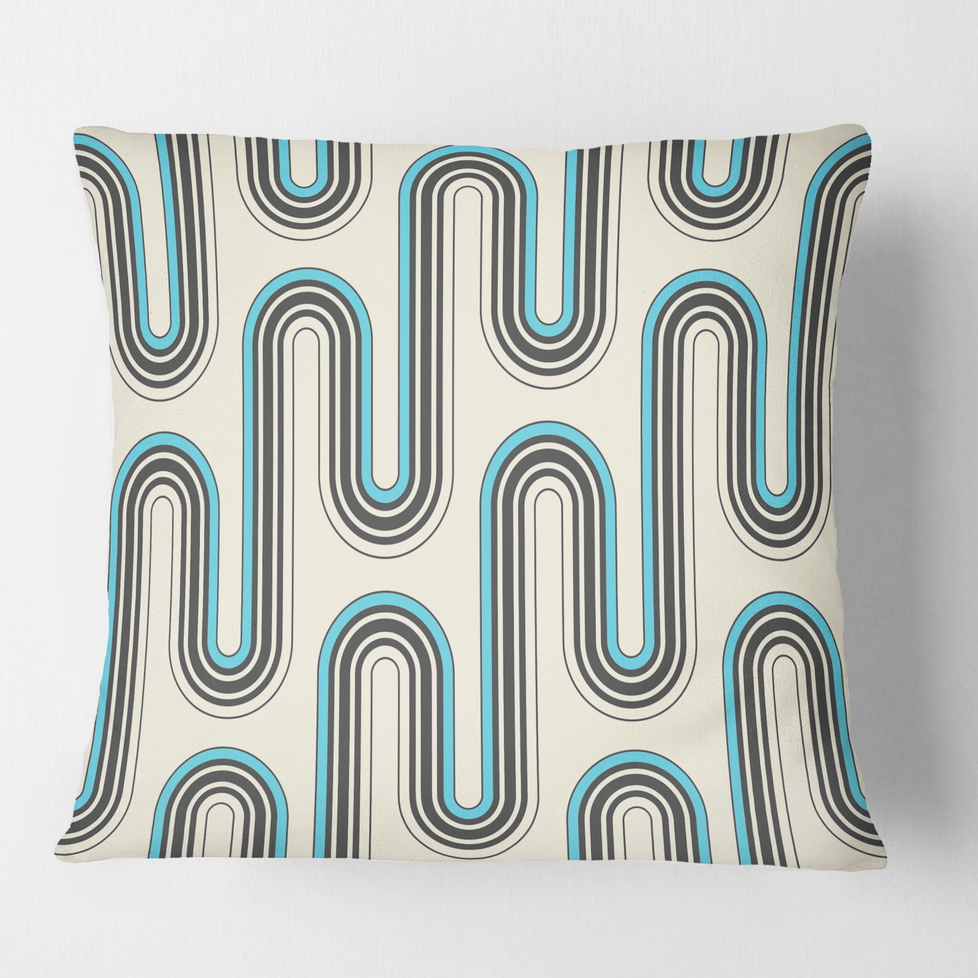 Designart Retro Geometrical Abstract Minimal Pattern IV' Mid-Century Modern Throw Pillow - 16x16