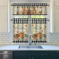 thumbnail image 5 of Fall Pumpkin Kitchen Curtains Valances and Tiers Set for Windows, Autumn Gnome Buffalo Plaid Bathroom Window Curtain Valance 3 Piece Sets,Thanksgiving Kitchen Decor for Living Room,54"x 36", 5 of 6