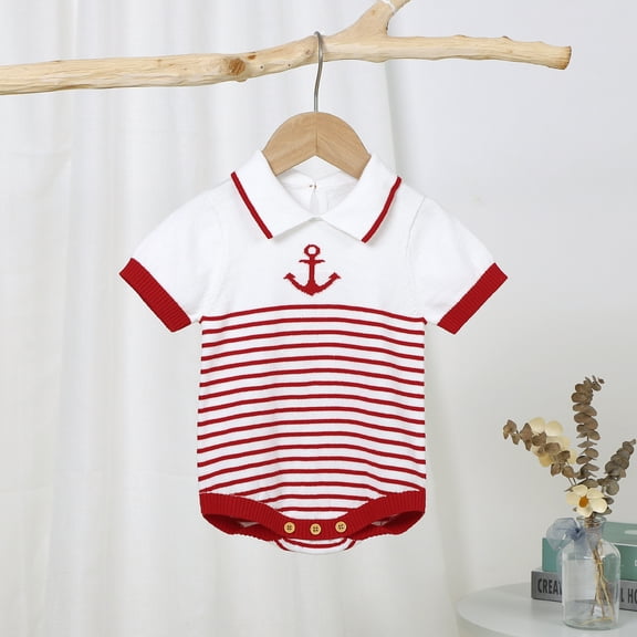 Newborn Baby Bodysuits Cotton Knitted Toddler Boys Girls Jumpsuit Outfit Short Sleeve Infant Children Clothing One Piece Overall