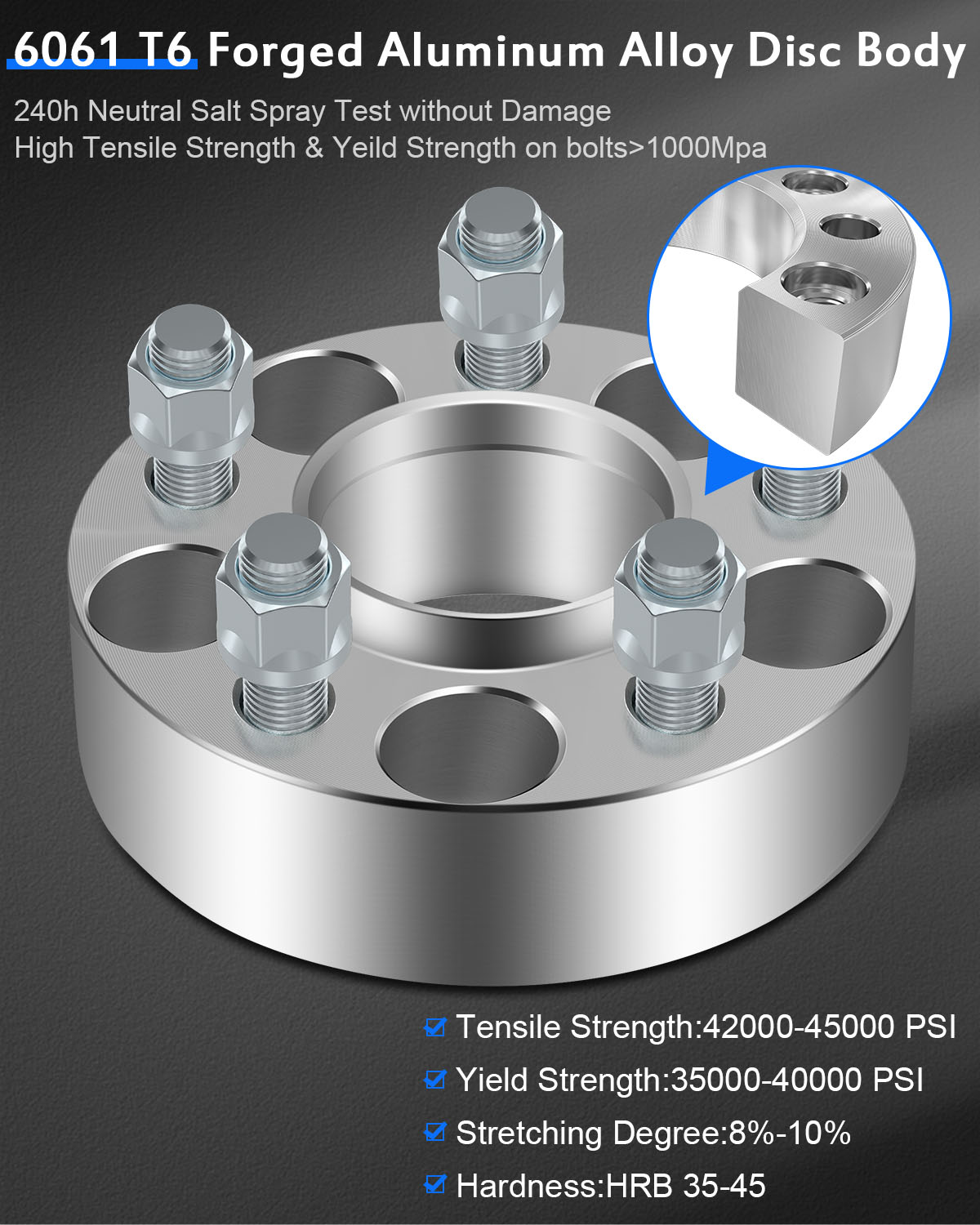 ECCPP 4X 1 Inch 5x114.3mm Hub Centric Wheel Spacers Adapters 5x4.5 To