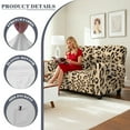 thumbnail image 6 of Xoenoiee Brown Leopard Print 2 Seater Sofa Covers, Soft Washable Recliner Sofa Chair Covers, 6-Piece Velvet Stretch Reclining Couch Covers, with Side Pockets, 6 of 6