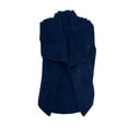 thumbnail image 4 of Womens Vests Fashion Casual Sleeveless Lapel Open Front Fleece Cardigan Fall Fashion Solid Color Fuzzy Jacket Sweater (Navy XL), 4 of 7