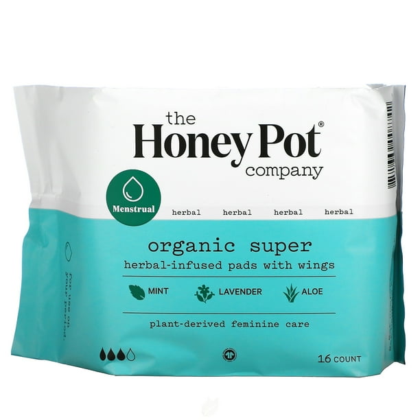 (2 Pack) The Honey Pot Company, Organic Super HerbalInfused Pads with