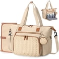 thumbnail image 1 of Bolso Pañalera Tonyeee, Bolsa Grande Impermeable para Pañales de Bebé, Bolsa para Hospital para Parto con Estuche para Chupete, Cambiador y Correa para Hombro, color caqui, 1 of 7