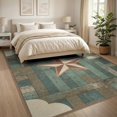 thumbnail image 3 of ODIKA 8'x10' Washable Area Rug Durable, Non-Slip Five Point Star Terracotta Outline Aged Wood Plank Motif Decor for Living Room, Under Sectional, Family, 3 of 7
