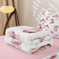 thumbnail image 5 of Homewish Beige Cowgirl Boots Pink Bow Star Print Zipper Full Size Comforter Sets with Fitted Sheet and 2 Pillowcases,Pastel Western Zipper Bedding Set For Girls,Reversible,4-Piece, 5 of 7