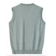 thumbnail image 4 of pstuiky Camiseta sin mangas para hombre, Suéter elástico de cuello redondo tejido en color liso para hombre Tops elegantes para mujer l, 4 of 4