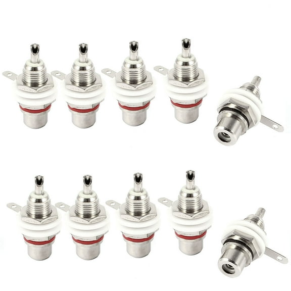 10 x Solder Type Metal RCA Female Jack Audio Terminal Bulkhead Connector Coupler