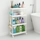 thumbnail image 1 of Pinksheep Carro de Almacenamiento con Ruedas Delgado, Organizador de Baño de 4 Niveles, Estantería con Ruedas para Cocina, Blanco, 1 of 1