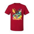 thumbnail image 2 of Wild Bobby Dean Russo Colorful Blue Eyes Cat Cat Lover Men Graphic Tee, Red, Large, 2 of 5