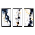 thumbnail image 2 of Designart "Dreamy Childhood Liquid Blue Ink and Gold Abstract III" Abstract Painting Framed Wall Art Set Of 3 - Blue Modern Frame Gallery Wall Set For Home Decor, 2 of 6