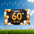 thumbnail image 4 of Gold Decoration Birthday Banner Milestone Celebration Star Design 60th Birthday for Birthday Party Indoor Decoration Photo Shoot, 4 of 9