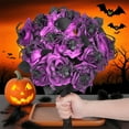 thumbnail image 4 of Taotanxi Halloween Decorations, 15Inch Artificial Spider Rose Leaf Floral Stems Halloween Branches Decoration, for Home Indoor Party Vase Arrangement Decor - Purple., 4 of 7