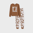 thumbnail image 2 of PatPat Christmas Pajamas Family Matching Cute Flowing Gingerbread Man Pattern 2 Piece Tops and Pj Pants Set with Christmas Socks for Holiday Gifts, Khaki, Women M, 2 of 11
